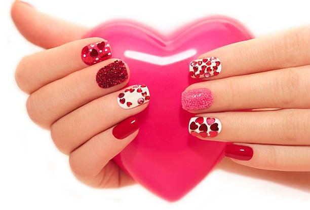 Trendy valentines day nails