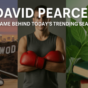 “David Pearce Hollywood case, Welsh boxer, and economist collage